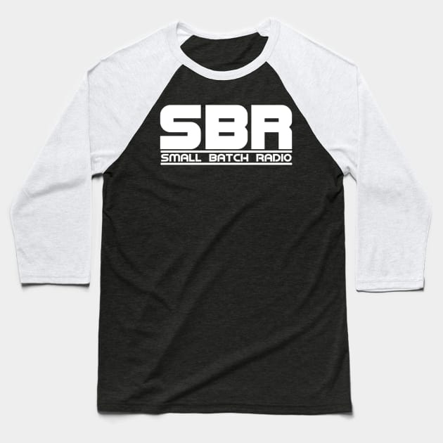 SMALL BATCH RADIO WHITE Baseball T-Shirt by Small Batch Network